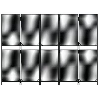 vidaXL Romdeler 5 paneler svart polyrotting