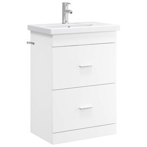 vidaXL Baderomsinnredningssett Hvit 61 x 40 x 84,5 cm Konstruert tre