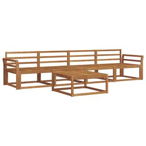 vidaXL Utend&oslash;rs sofa-sett 5 pcs Naturlig Solid akasietre