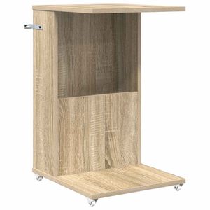 vidaXL Sidetabell med hjul Sonoma eik 40 x 35 x 60 cm Konstruert tre