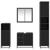 vidaXL Baderomsinnredningssett med d&oslash;r 4 pcs Svart Eik Konstruert tre