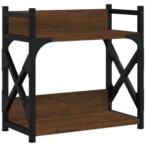 vidaXL Skriverbord 2 hyller brun eik 40x20x40 cm konstruert tre
