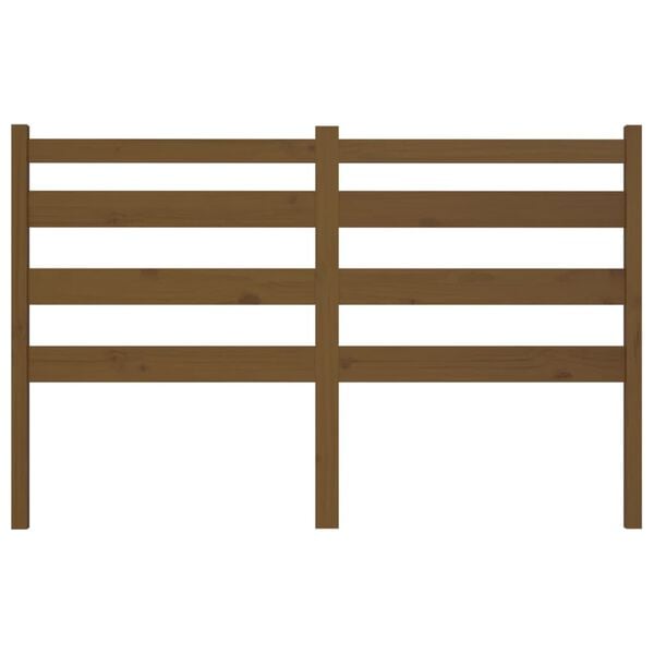 vidaXL Sengegavl honningbrun 126x4x100 cm heltre furu