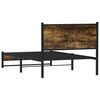 vidaXL Sengeramme i metall uten madrass røkt eik 100x190 cm