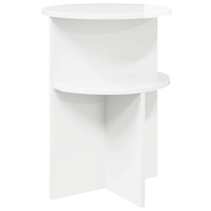 vidaXL Sidetabell H&oslash;gglans hvit &Oslash; 39,5 x 55 cm Konstruert tre