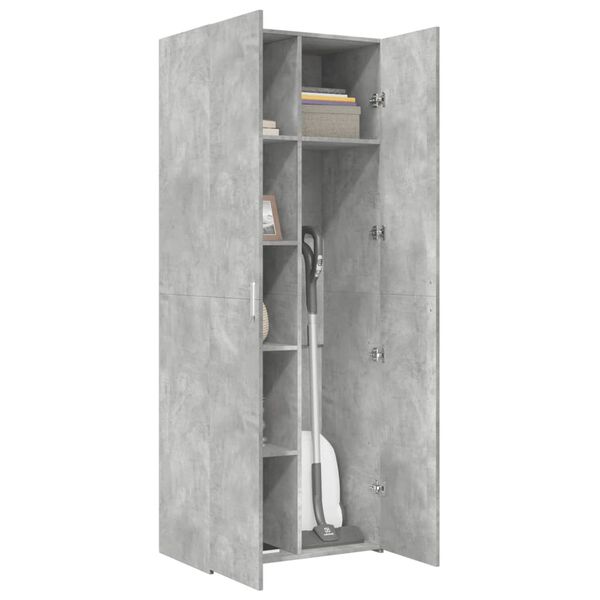 vidaXL Highboard betonggr&aring; 70x42,5x185 cm konstruert tre