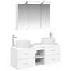 vidaXL Baderomsinnredningssett 4 pcs Hvit Konstruert tre og glass