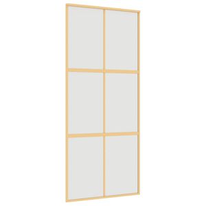 vidaXL Skyved&oslash;r gull 90x205 cm frostet ESG glass og aluminium