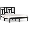 vidaXL Sengeramme svart heltre 120x190 cm Small Double