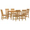 vidaXL Spisestuesett 7 stk. Beige Massivt Eiketre