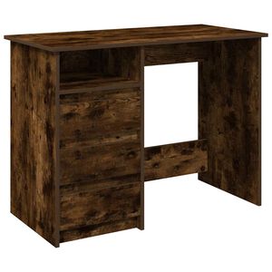 vidaXL Skrivebord r&oslash;kt eik 102x50x75 cm konstruert tre