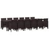 vidaXL Hage Spisegruppe 13 pcs Brun Polt rattan