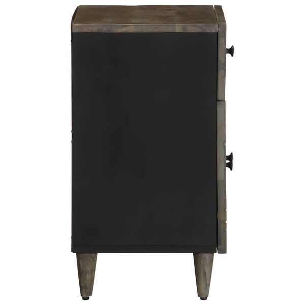 vidaXL Nattbord lysegr&aring; 50x33x60 cm heltre mango