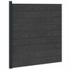 vidaXL Gjerdesett 175 x 186 cm WPC og Aluminium Svart