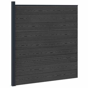 vidaXL Gjerdesett 175 x 186 cm WPC og Aluminium Svart