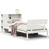 vidaXL Seng med bokhylle uten madrass hvit 75x190 cm heltre furu