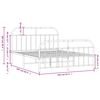 vidaXL Sengeramme i metall med hode- og fotgavl svart 150x200 cm