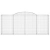 vidaXL Gabionkurver buede 15 stk 300x50x120/140 cm galvanisert jern