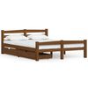 vidaXL Sengeramme med 2 skuffer honningbrun heltre furu 140x200 cm
