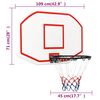 vidaXL Bakplate for basketballkurv hvit 109x71x3 cm polyeten