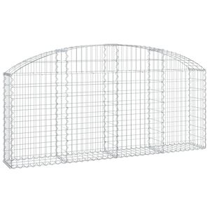 vidaXL Gabionkurv buet 200x30x80/100 cm galvanisert jern