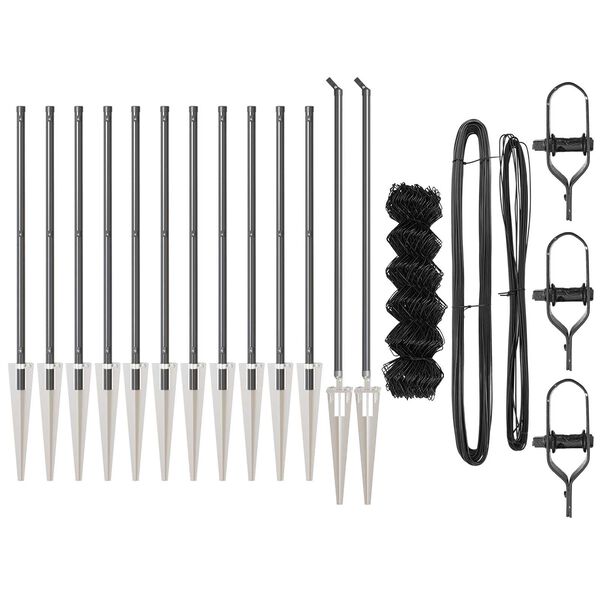 vidaXL Gjerdep&aring;le Gr&aring; 25 x 0,6 m (60 x 60 mm mesh) St&aring;l og PVC