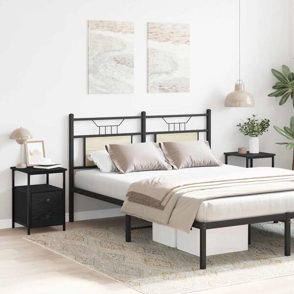 vidaXL Nattbord 2 stk svart eik 34x35,5x50 cm konstruert tre