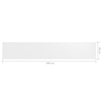 vidaXL Balkongskjerm hvit 90x500 cm oxfordstoff