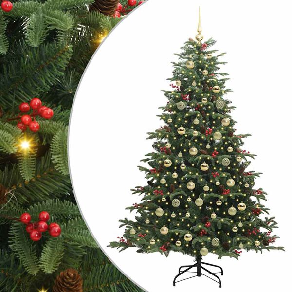 vidaXL Kunstig juletre med 300 LED gr&oslash;nn 180 cm PVC og Metall og Plast