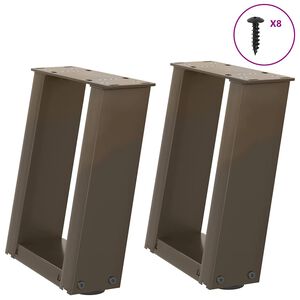 vidaXL Salongbordben U-formet 2 stk naturst&aring;l 30x(30-31) cm st&aring;l