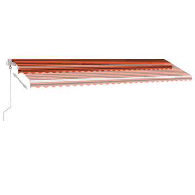 vidaXL Automatisk markise med vindsensor og LED 600x300cm oransje brun