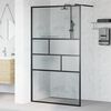 vidaXL Walk-in Dusjvegg Svart 80 x 195 x 0.5 cm Glass og Aluminium
