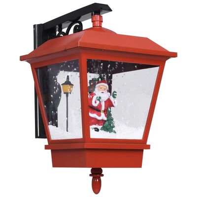 vidaXL Veggmontert julelampe med LED-lys og julenisse rød 40x27x45 cm