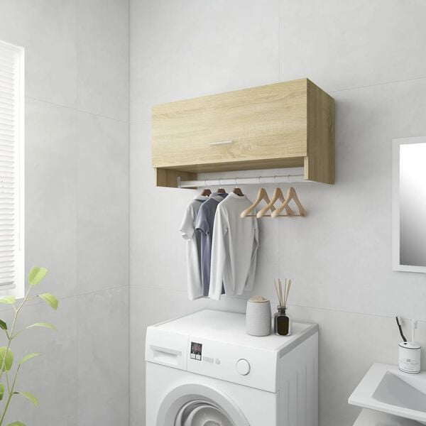 vidaXL Garderobe sonoma eik 70x32,5x35 cm konstruert tre