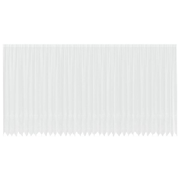 vidaXL Blondegardin med gardiner Blomster Hvit 300 x 900 cm Polyester