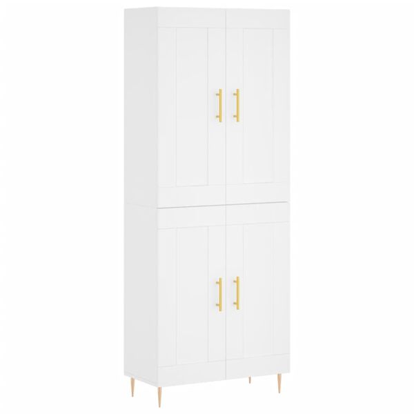 vidaXL Highboard hvit 69,5x34x180 cm konstruert tre
