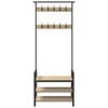vidaXL Kleshenger med hylle Sonoma eik 75 x 34 x 184 cm Konstruert tre