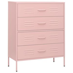 vidaXL Kommode rosa 80x35x101,5 cm st&aring;l