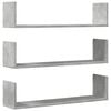 vidaXL Vegghyller 3 stk betonggr&aring; 80x18x18 cm sponplate