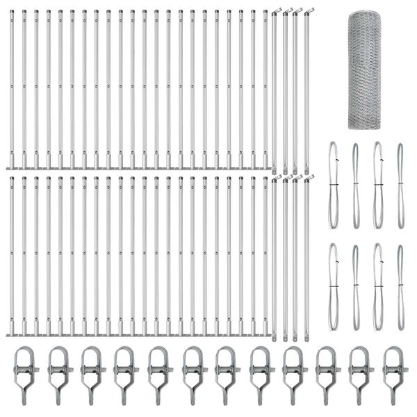 vidaXL Gjerdep&aring;le s&oslash;lv 100 x 0,6 m (25 mm maske) St&aring;l