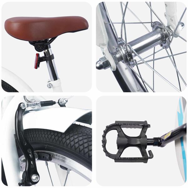 vidaXL Barnesykkel 18 Tommer for 5-7 &aring;r gammel Hvit