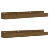 vidaXL Vegghyller 2 stk honningbrun 80x12x9 cm heltre furu