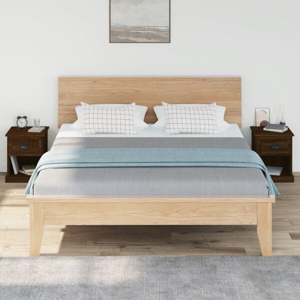 vidaXL Nattbord 2 stk brun eik 39x39x47,5 cm konstruert tre