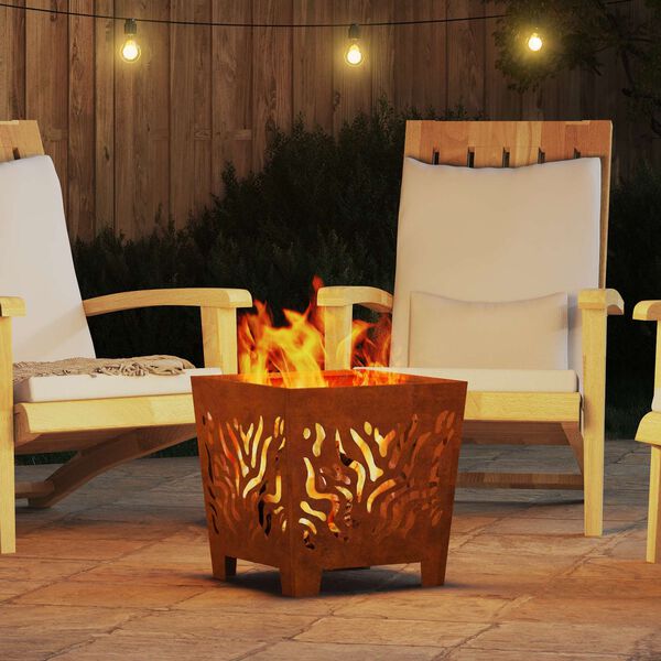 vidaXL B&aring;lplass Brun 40 x 40 x 40 cm St&aring;l