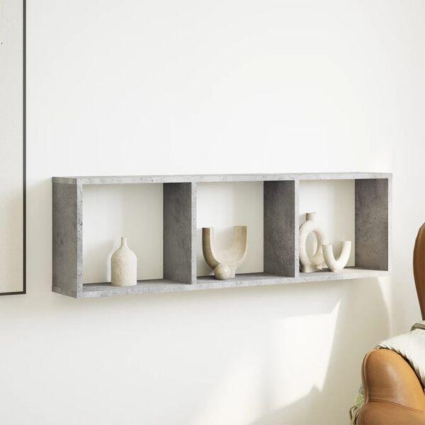 vidaXL Veggskap 100x16x30 cm betonggr&aring; konstruert tre