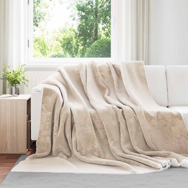 vidaXL Kastteppe Beige 220 x 240 cm Fleece