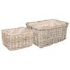 vidaXL Vedkurv 2 pcs Gr&aring; Lacak Rattan