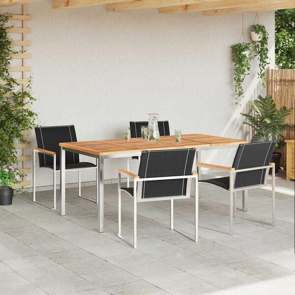 vidaXL HageSpisestueSett 5 pcs Solid Teaktre