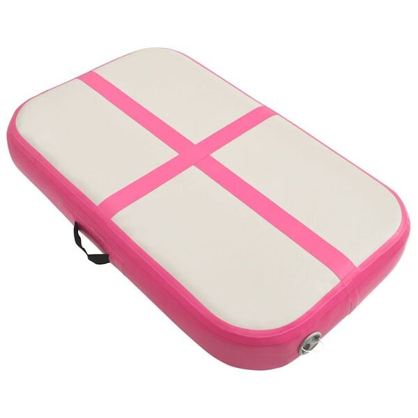 vidaXL Oppbl&aring;sbar gymnastikkmatte med pumpe 60x100x20 cm PVC rosa