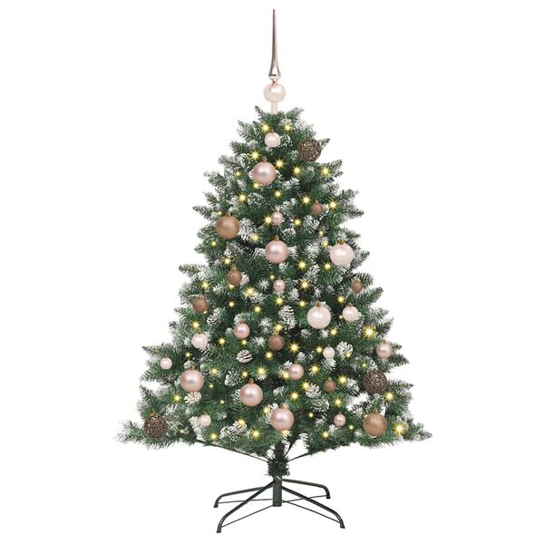 vidaXL Kunstig juletre med 150 LED gr&oslash;nn 120 cm PVC og plast og st&aring;l